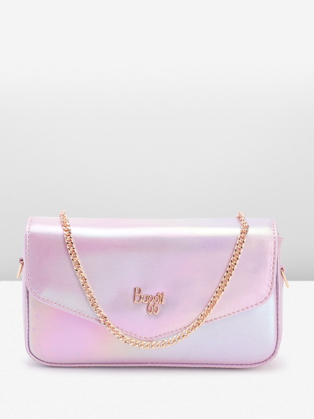 

Baggit Iridescent Structured Sling Bag, Pink