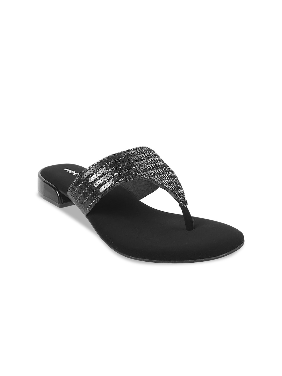 

Mochi Ethnic Embellished Block Heels, Black