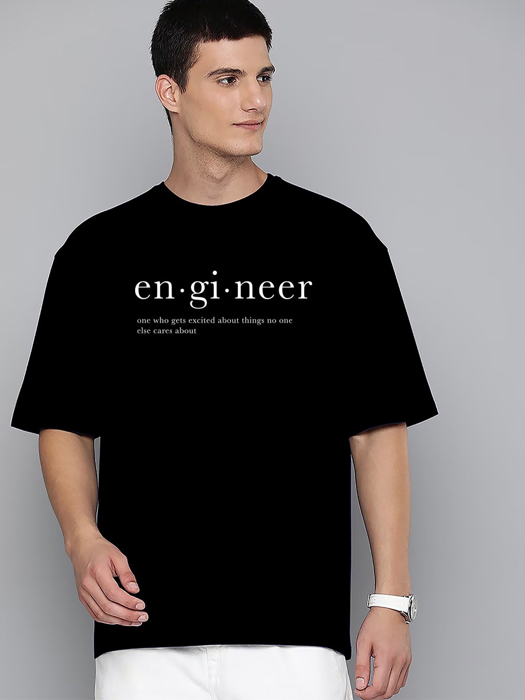 

Harvard Black Typography Printed Drop-Shoulder Sleeves Cotton Oversized T-shirt
