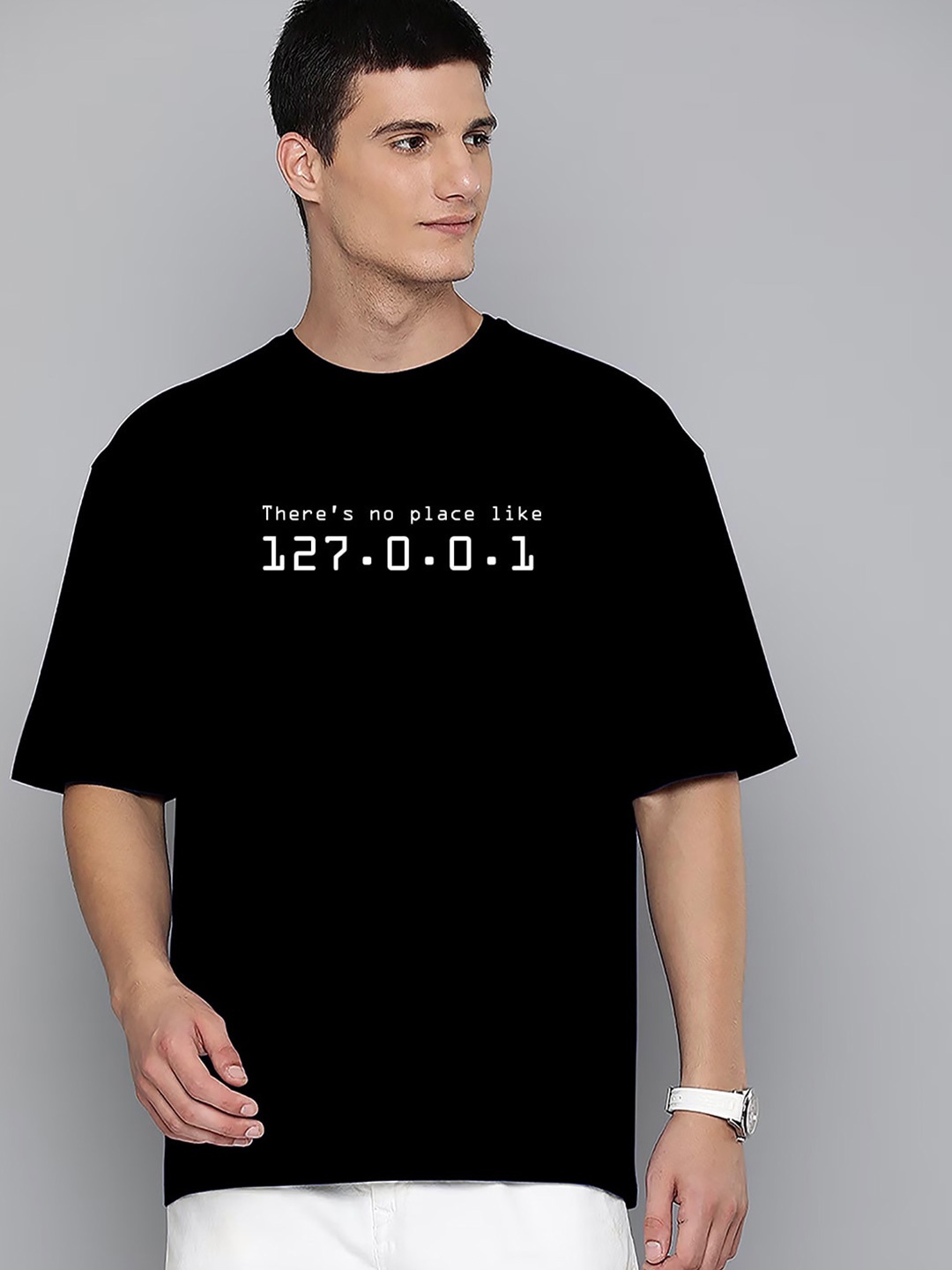 

Harvard Black Typography Printed Drop-Shoulder Sleeves Cotton Oversized T-shirt
