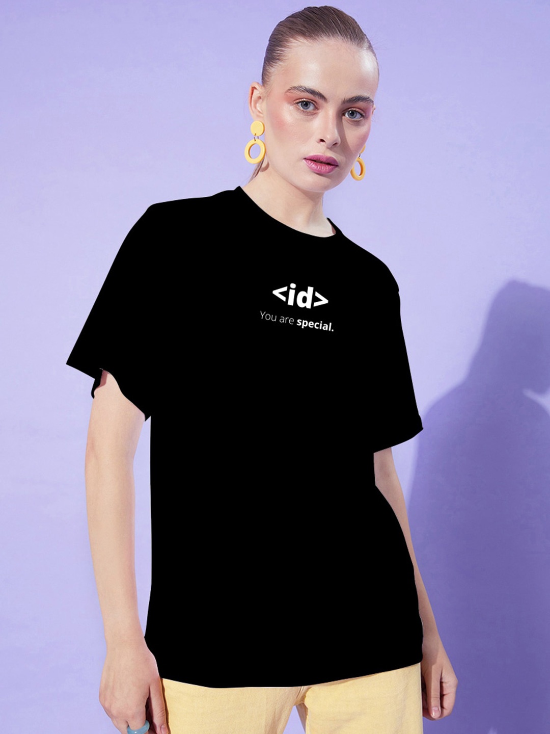 

Harvard Black Typography Printed Cotton Oversized T-shirt