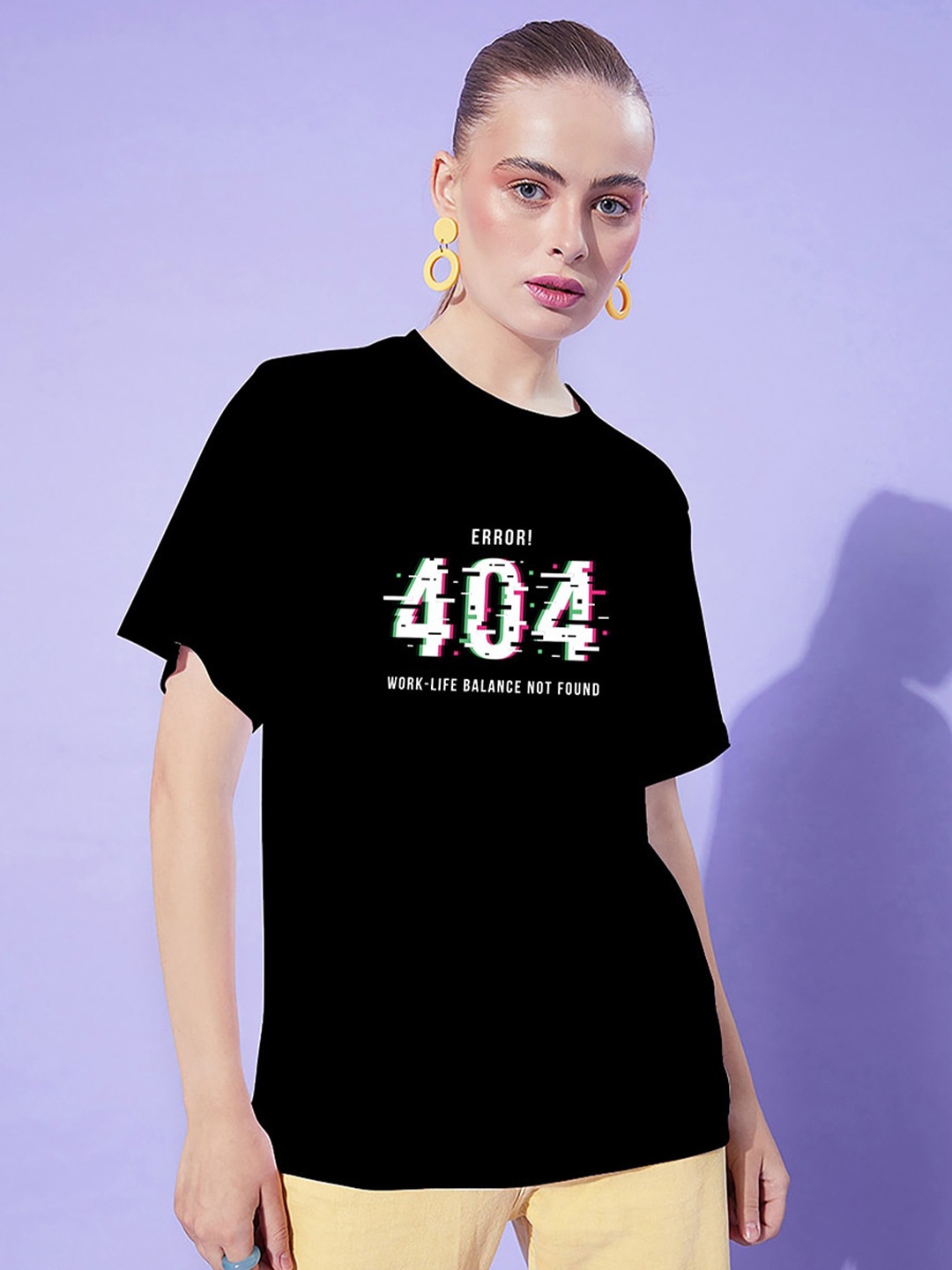 

Harvard Black Typography Printed Round Neck Short Sleeves Oversized Cotton T-Shirt