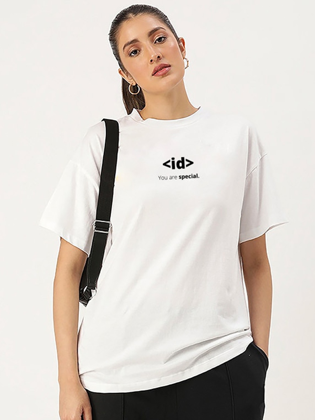 

Harvard Off White Typography Printed Drop-Shoulder Sleeves Cotton Oversized T-shirt