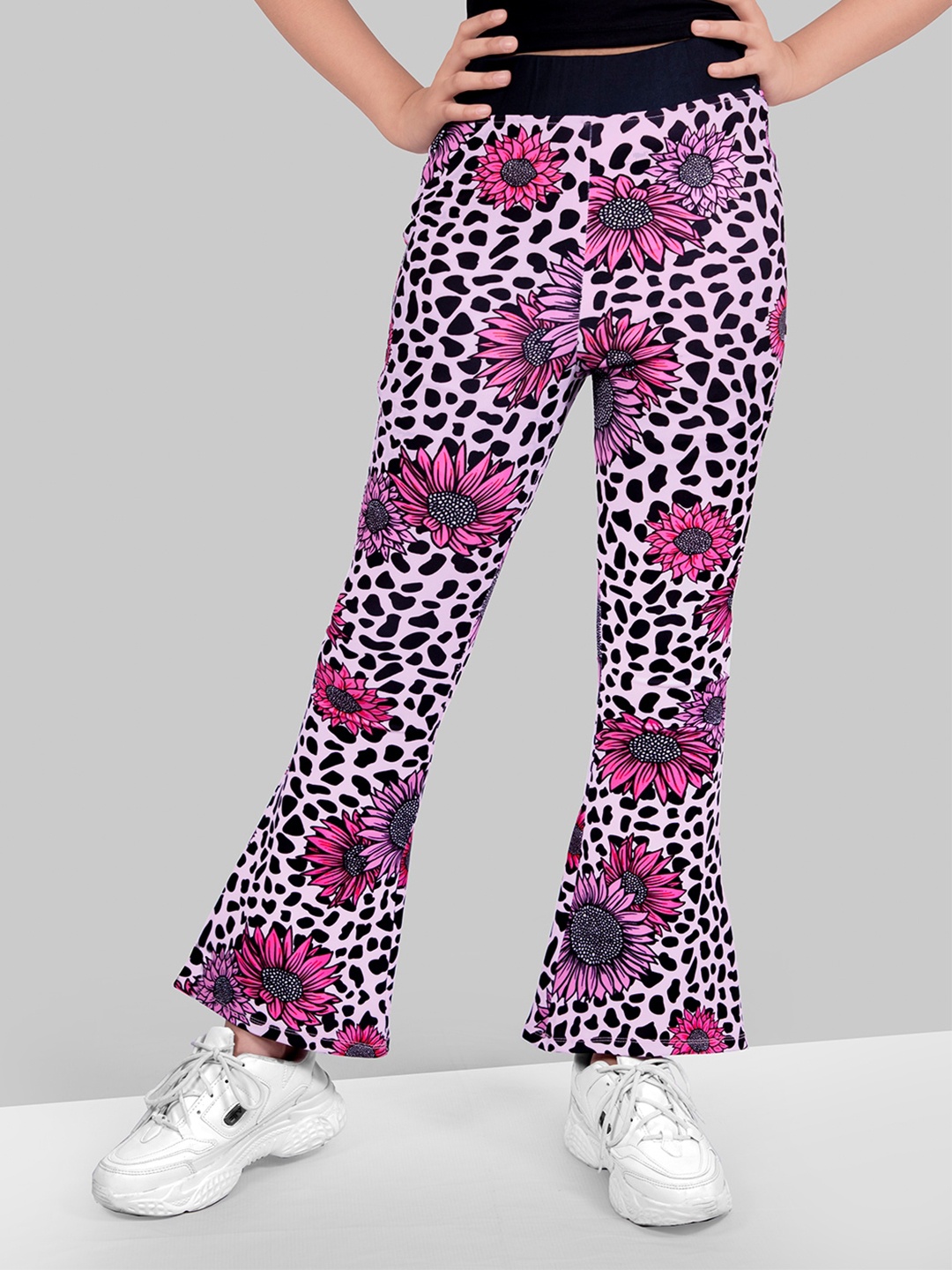 

Naughty Ninos Girls Skinny Fit Printed Jeggings, Pink