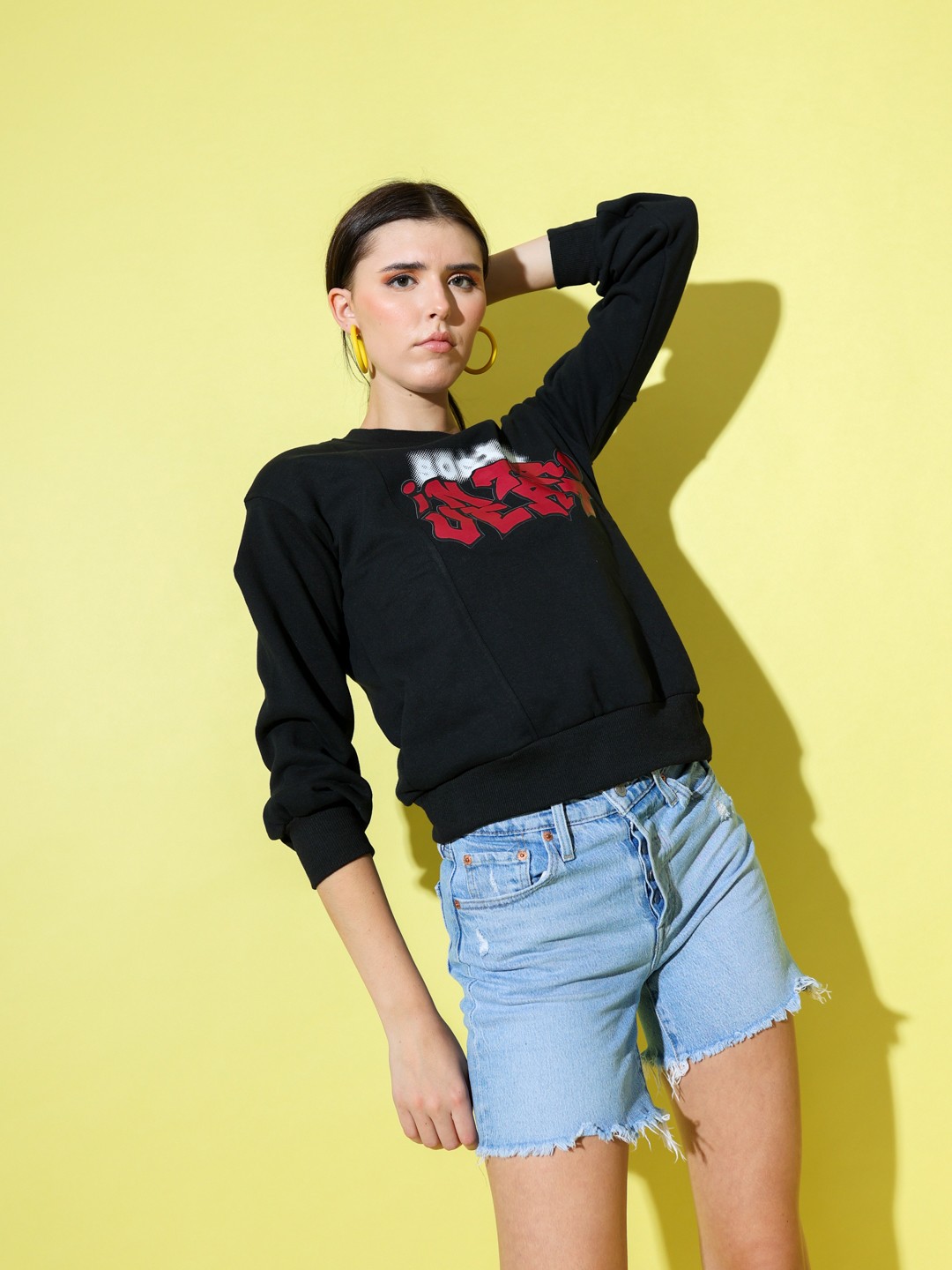 

Stylecast X Hersheinbox Typography Printed Fleece Sweatshirt, Black