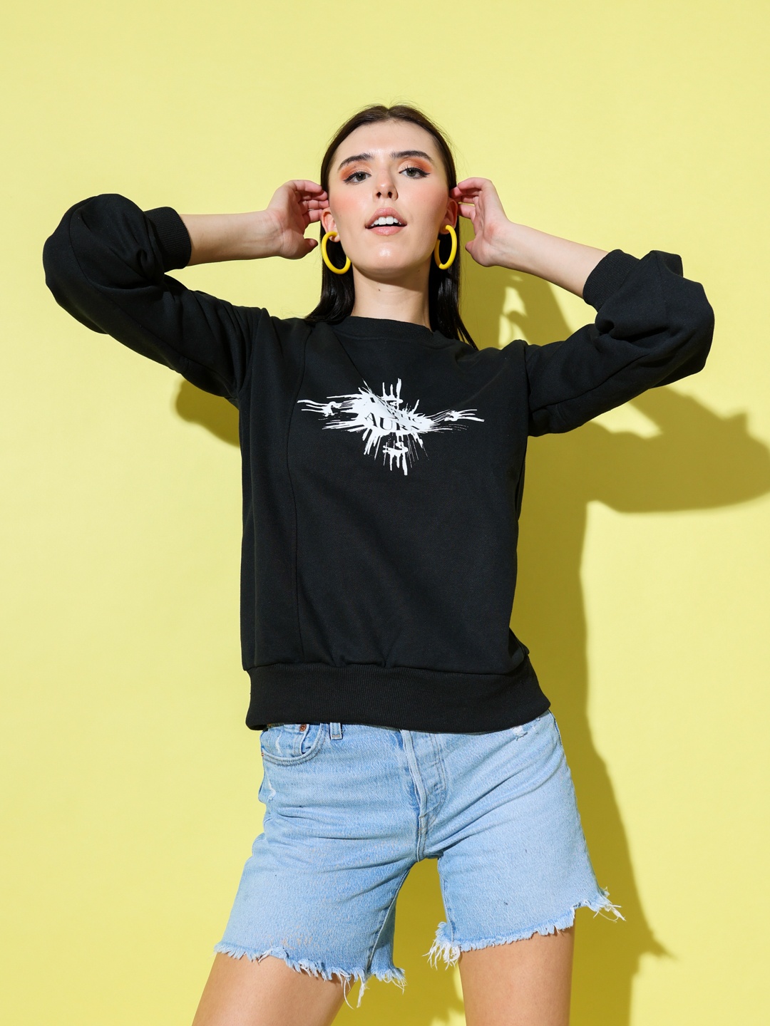 

Stylecast X Hersheinbox Graphic Printed Fleece Sweatshirt, Black