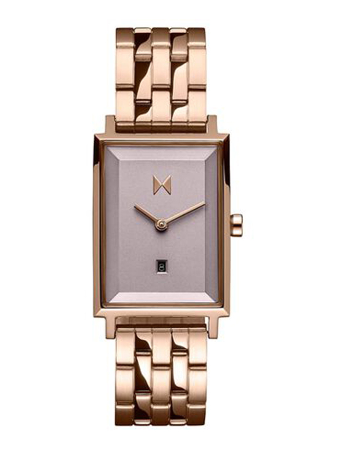 

MVMT Women Purple Brass Embellished Dial & Gold Toned Stainless Steel Bracelet Style Straps Analogue Watch