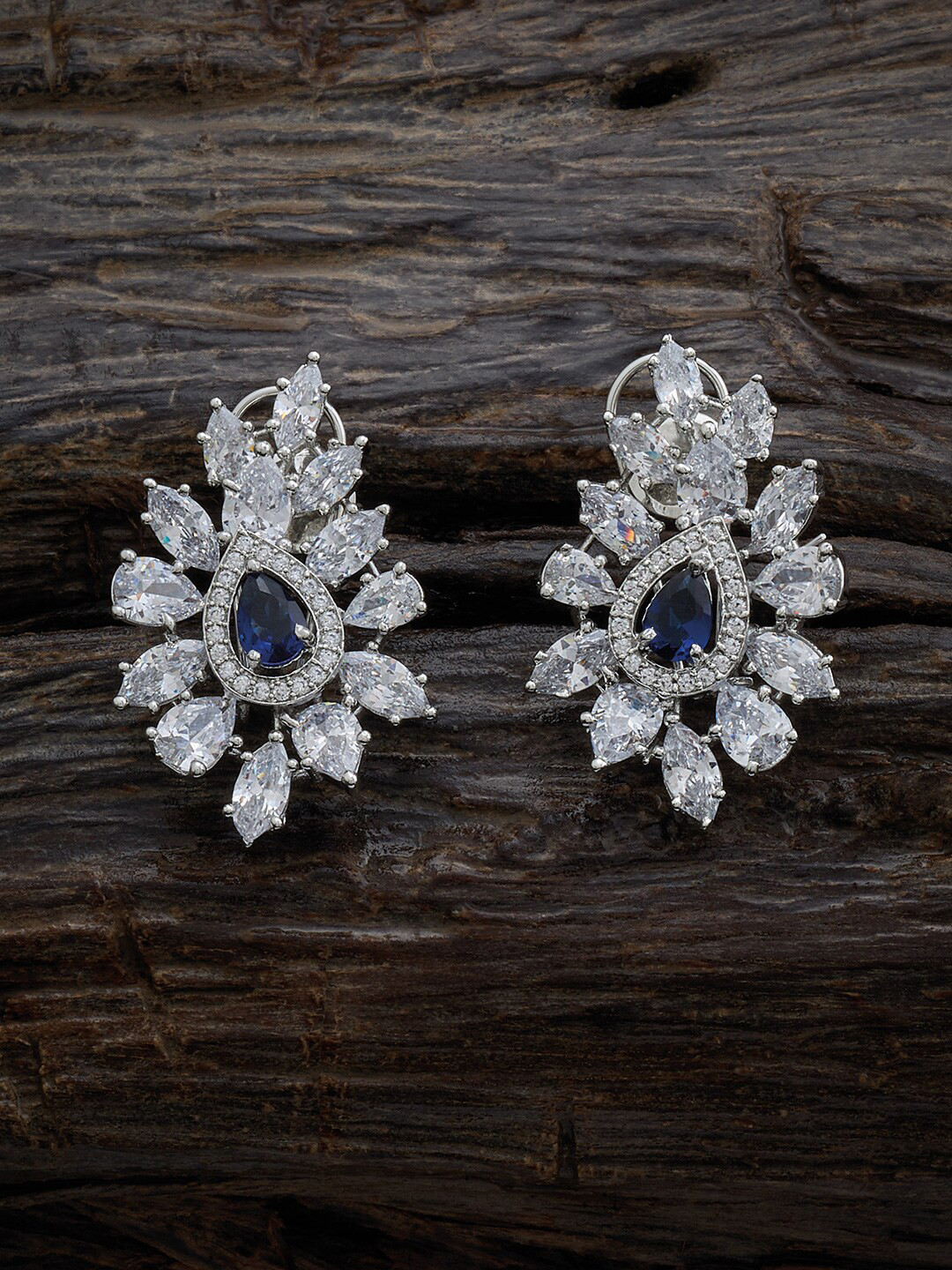 

Kushal's Fashion Jewellery Rhodium-Plated Classic Studs Earrings, Silver