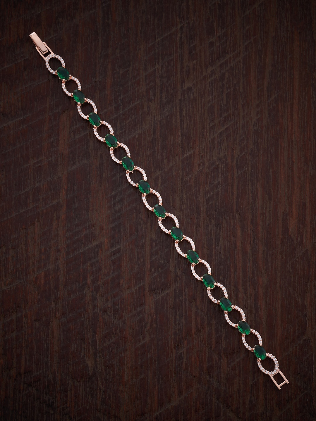 

Kushal's Fashion Jewellery Cubic Zirconia Rose Gold-Plated Link Bracelet
