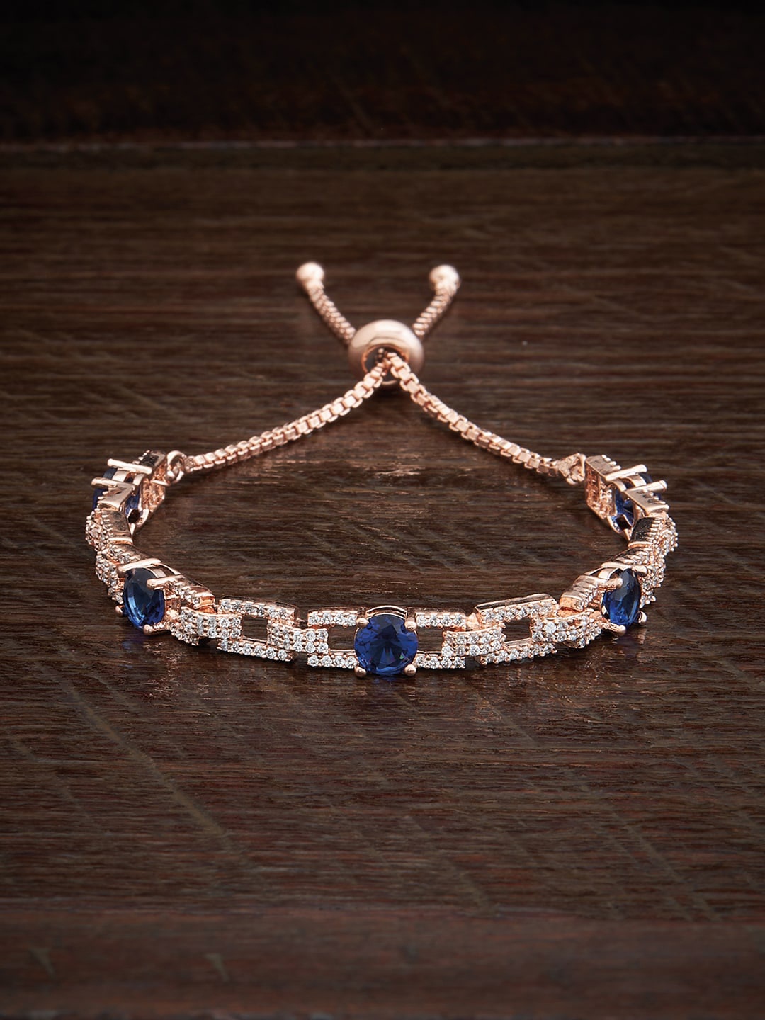 

Kushal's Fashion Jewellery Cubic Zirconia Rose Gold-Plated Cuff Bracelet