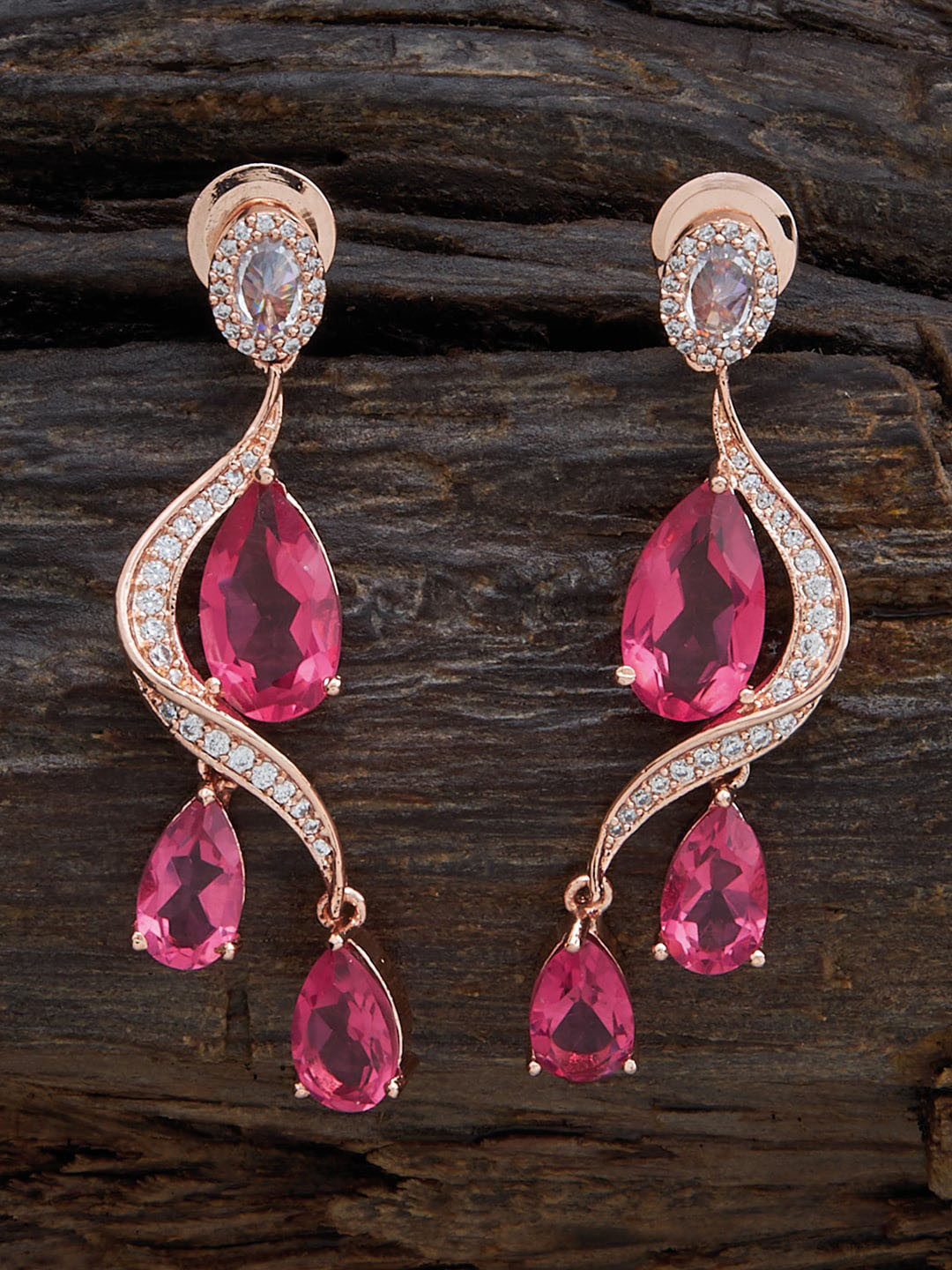 

Kushal's Fashion Jewellery Rose Gold-Plated Contemporary Drop Earrings