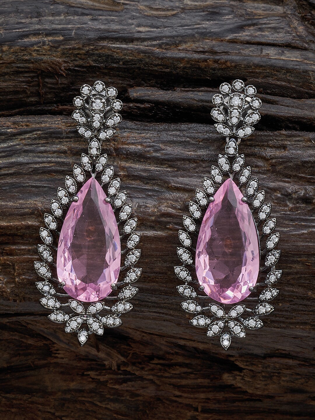 

Kushal's Fashion Jewellery Rhodium Plated Drop Earrings, Silver