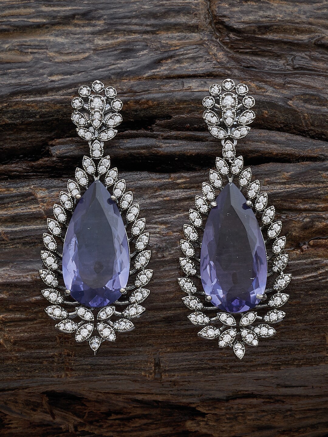 

Kushal's Fashion Jewellery Rhodium Plated Classic Drop Earrings, Silver