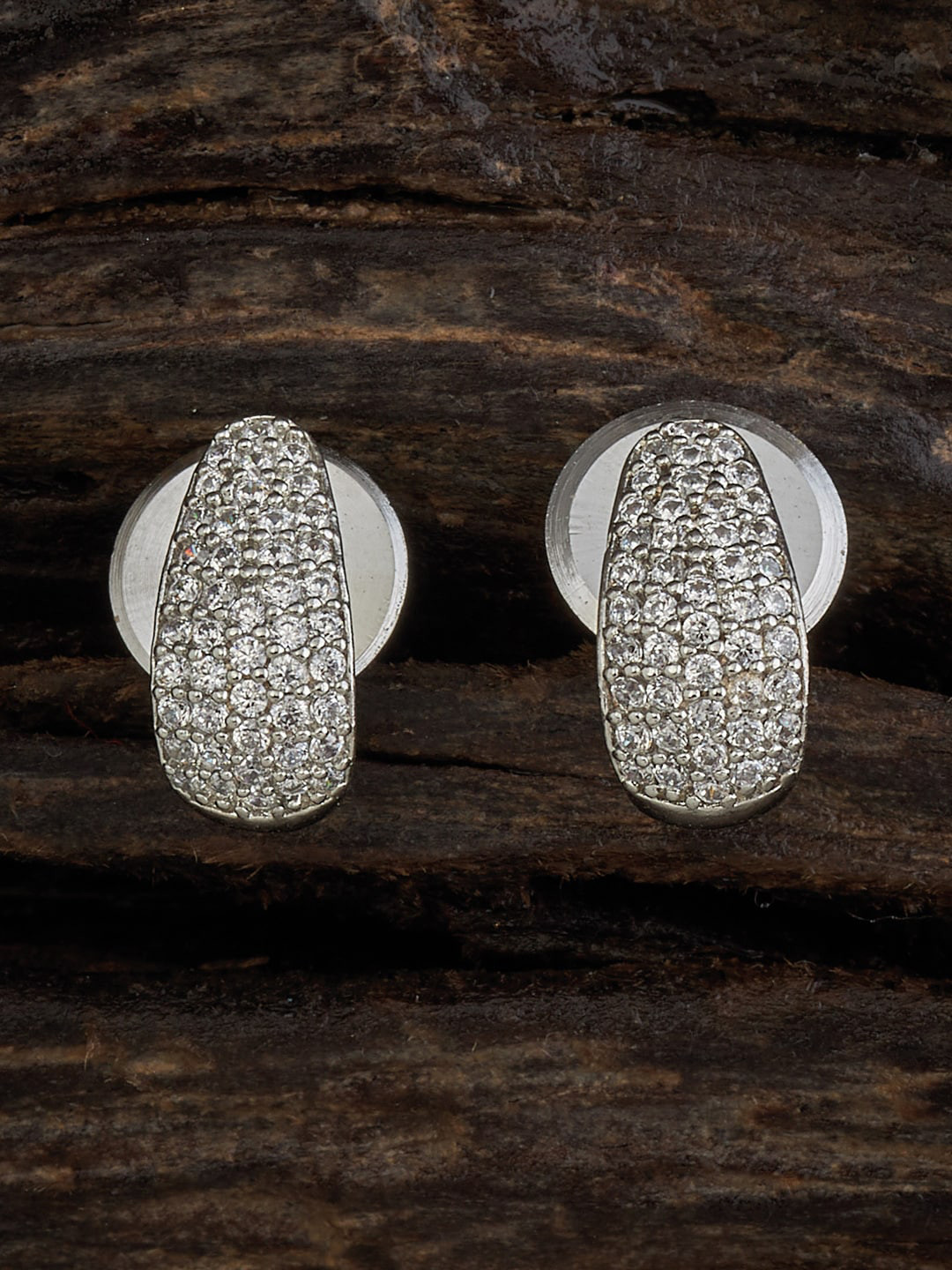 

Kushal's Fashion Jewellery Rhodium Plated Classic Studs Earrings, Silver