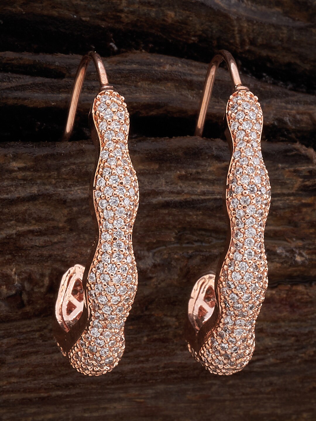 

Kushal's Fashion Jewellery Rose Gold-Plated Classic Hoop Earrings, White