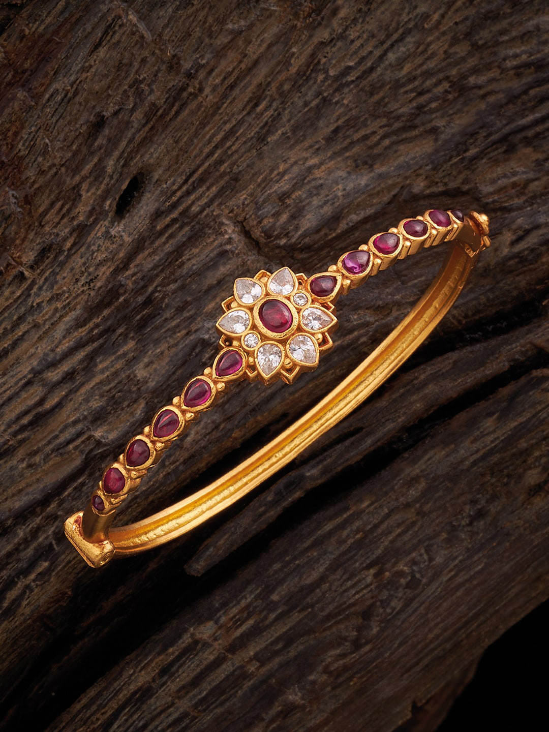 

Kushal's Fashion Jewellery Silver Gold-Plated Kada Bracelet