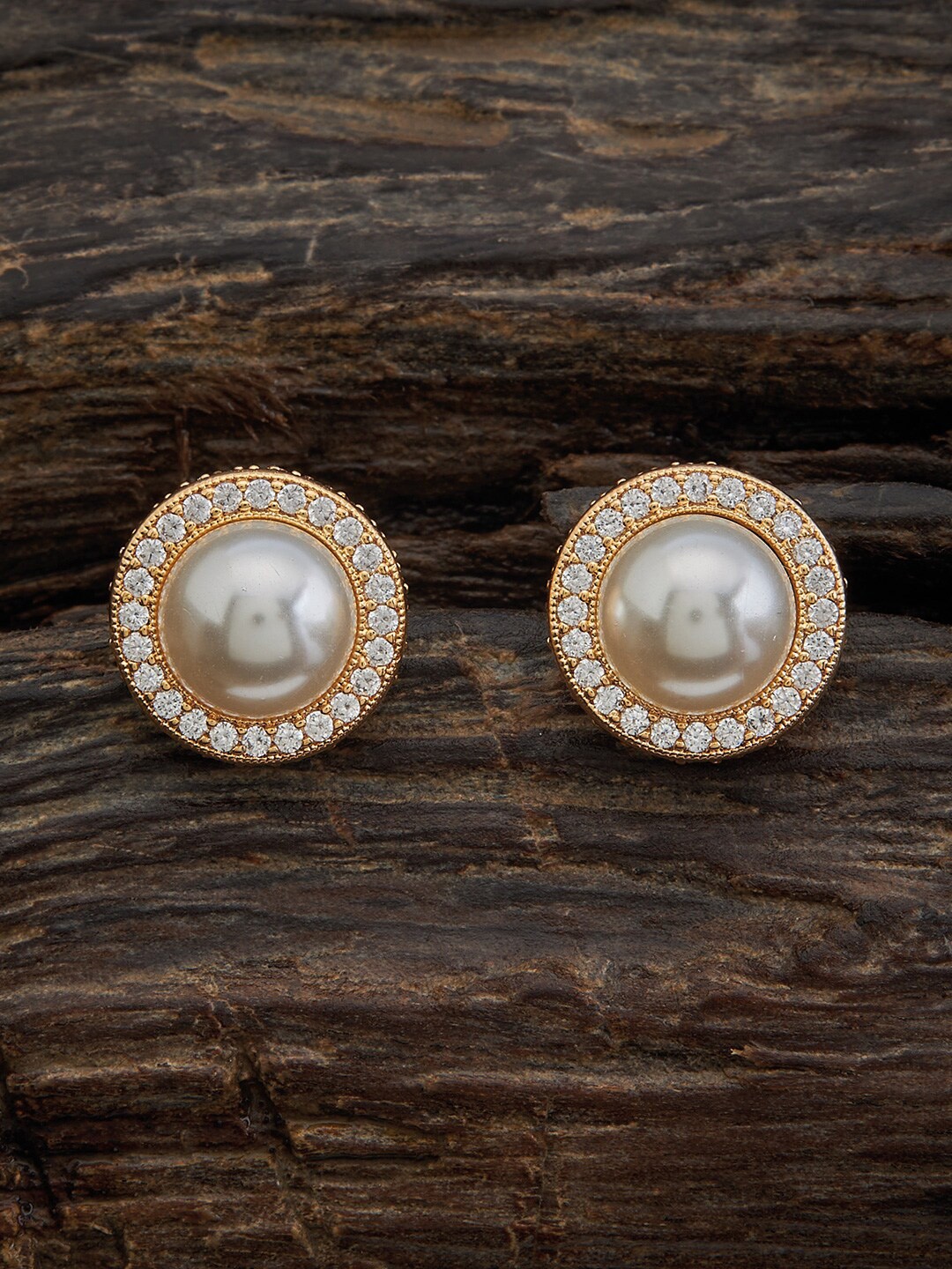 

Kushal's Fashion Jewellery Gold Plated Cubic Zirconia Studded Stud Earrings