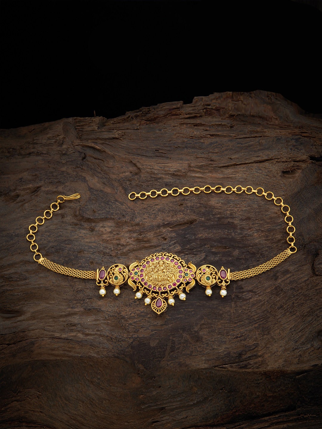 

Kushal's Fashion Jewellery Antique Gold-Plated Armlet Bracelet