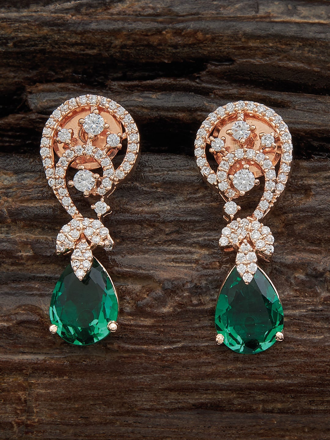 

Kushal's Fashion Jewellery Rose Gold Plated Drop Earrings