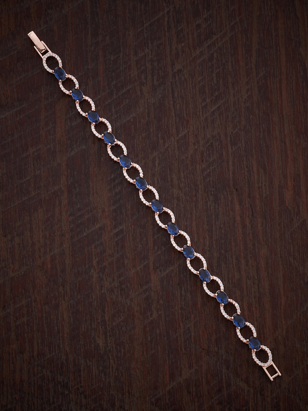 

Kushal's Fashion Jewellery Cubic Zirconia Rose Gold-Plated Link Bracelet