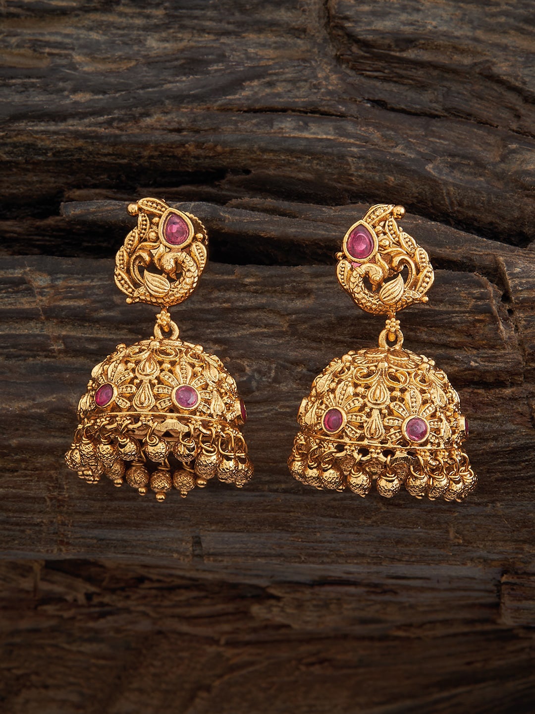 

Kushal's Fashion Jewellery Gold Plated Dome Shaped Jhumkas