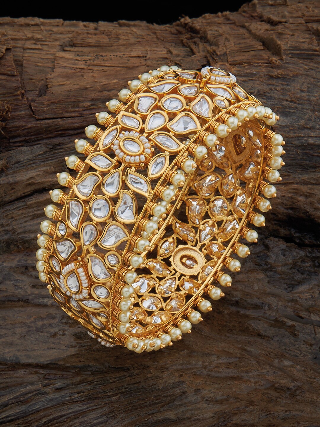 

Kushal's Fashion Jewellery Gold-Plated Kundan-Studded Bangles