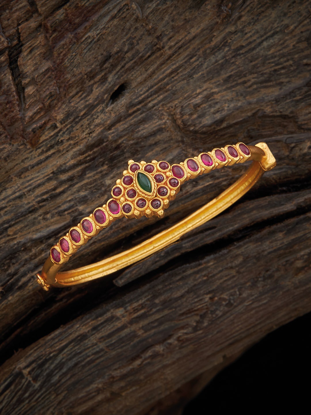 

Kushal's Fashion Jewellery 92.5 Pure Silver Gold-Plated Kada Bracelet