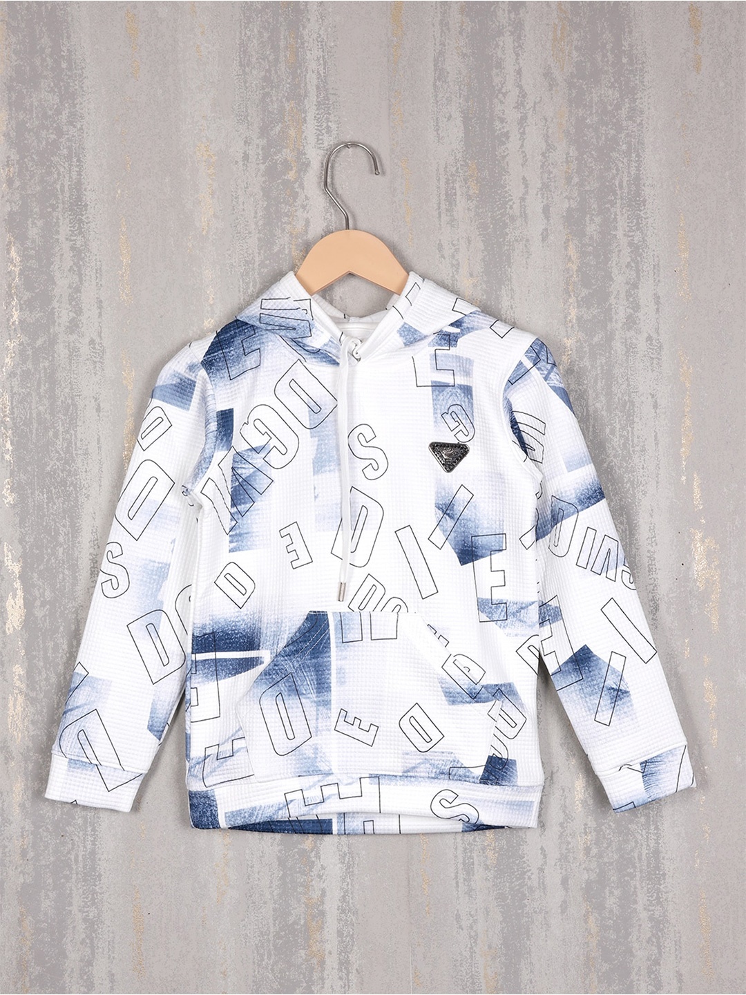 

Albion Boys Typography Printed Hooded Cotton Pullover Sweatshirt, Blue