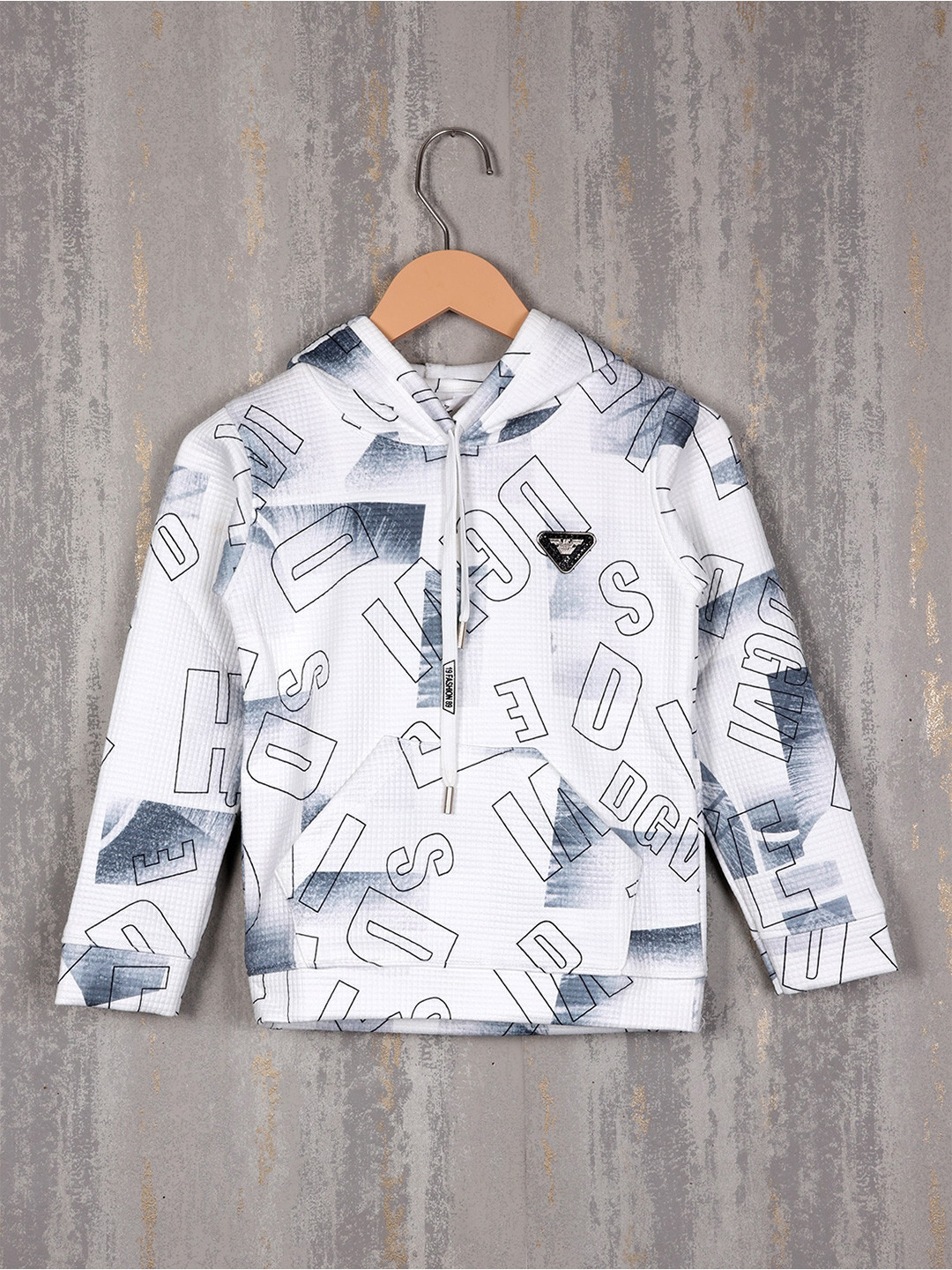 

Albion Boys Typography Printed Hooded Pure Cotton Pullover, Grey