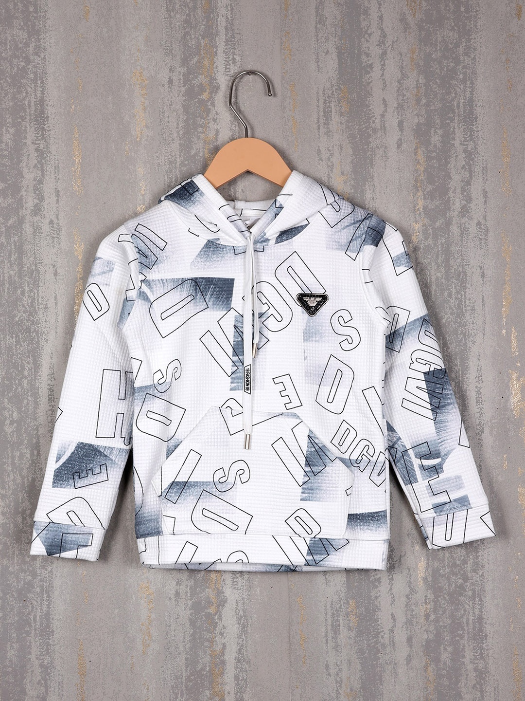 

Albion Boys Typography Printed Hooded Pullover Sweatshirt, Grey