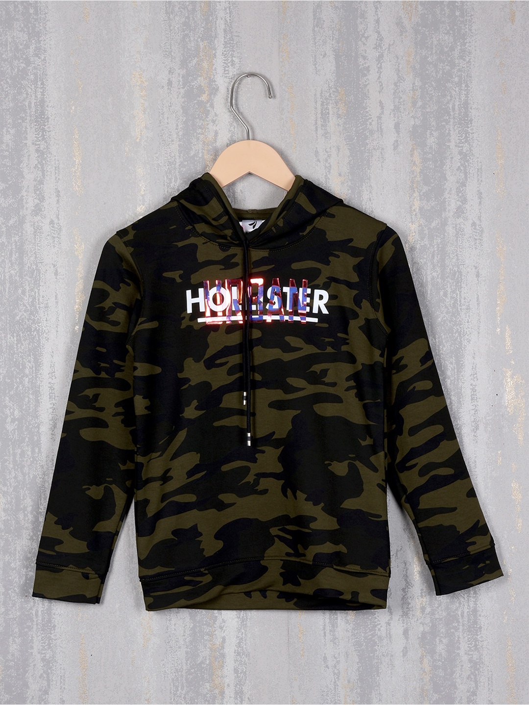 

Albion Boys Camouflage Printed Hooded Pullover Sweatshirt, Olive