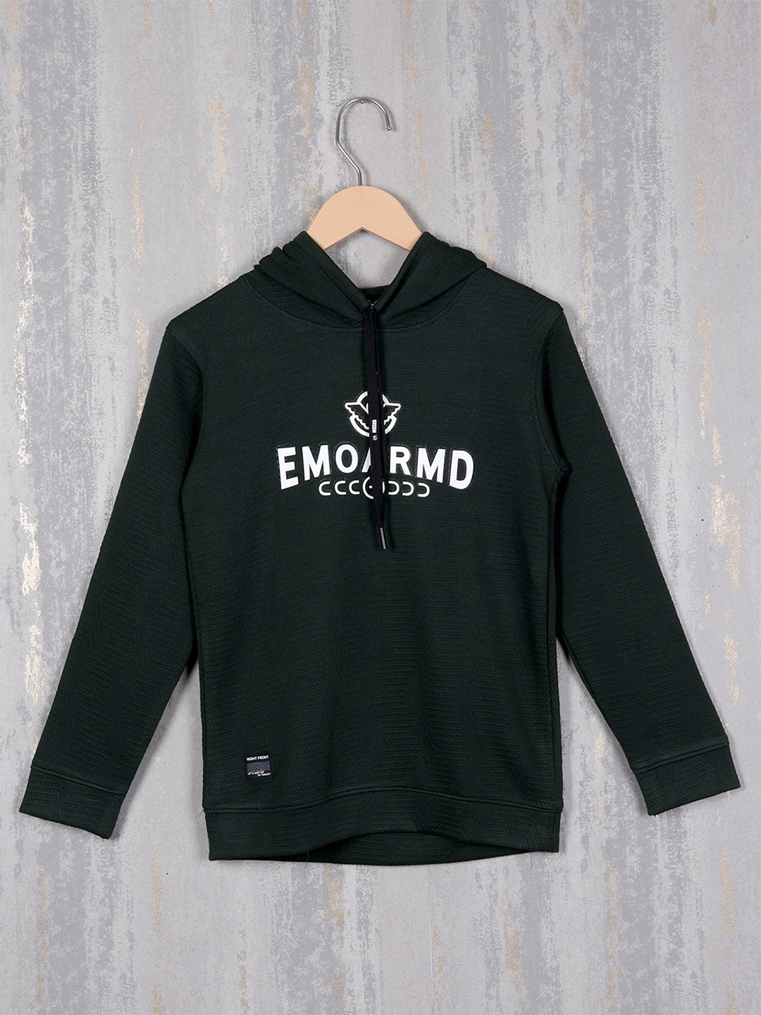 

Steele Boys Typography Printed Hooded Pullover Sweatshirt, Green