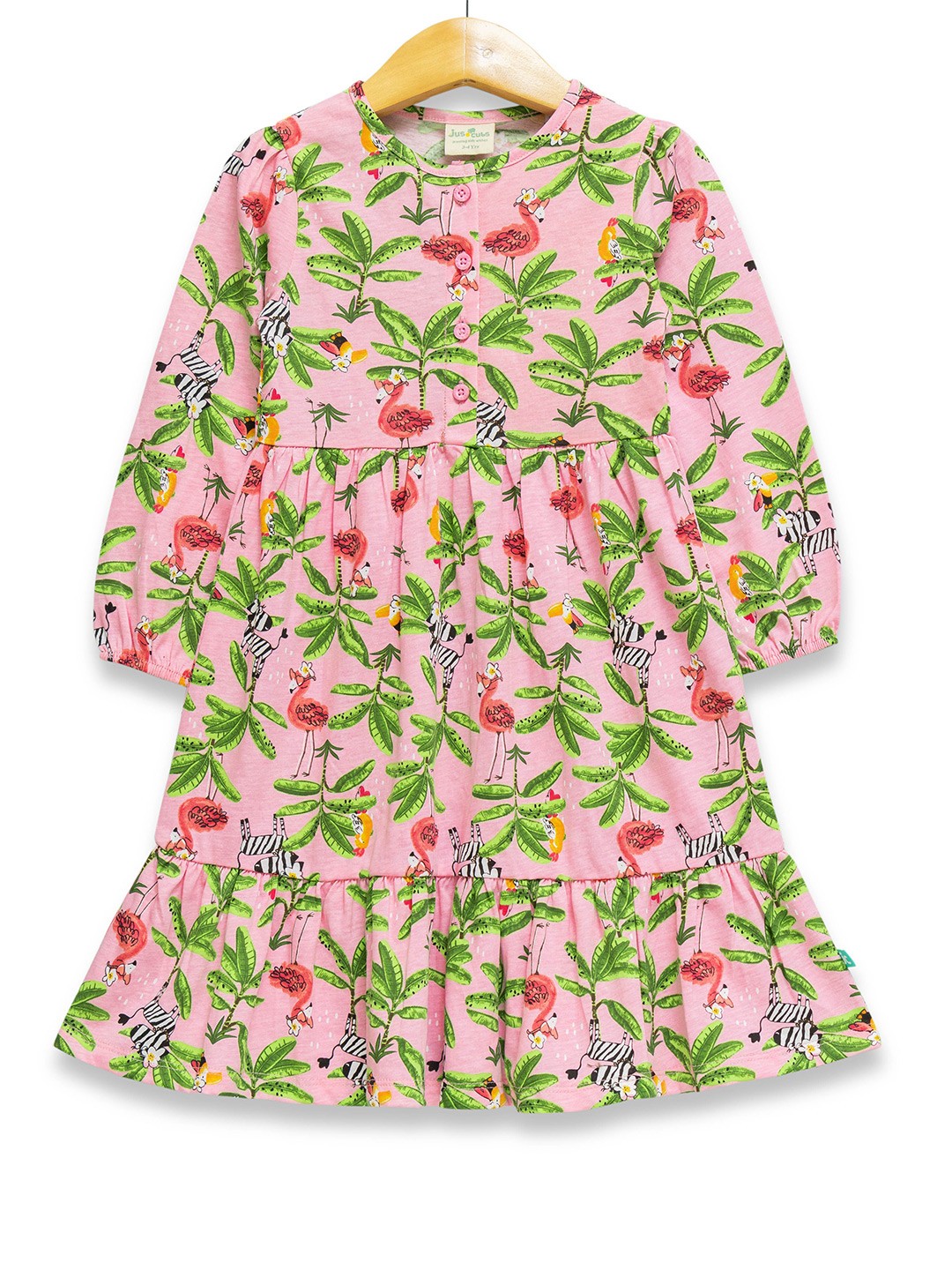 

JusCubs Tropical Print A-Line Dress, Pink