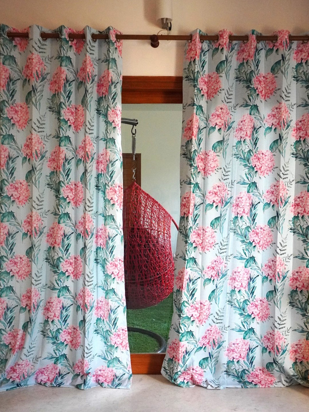 

TARA- Sparkling Homes Blue & Pink Floral Door Curtain