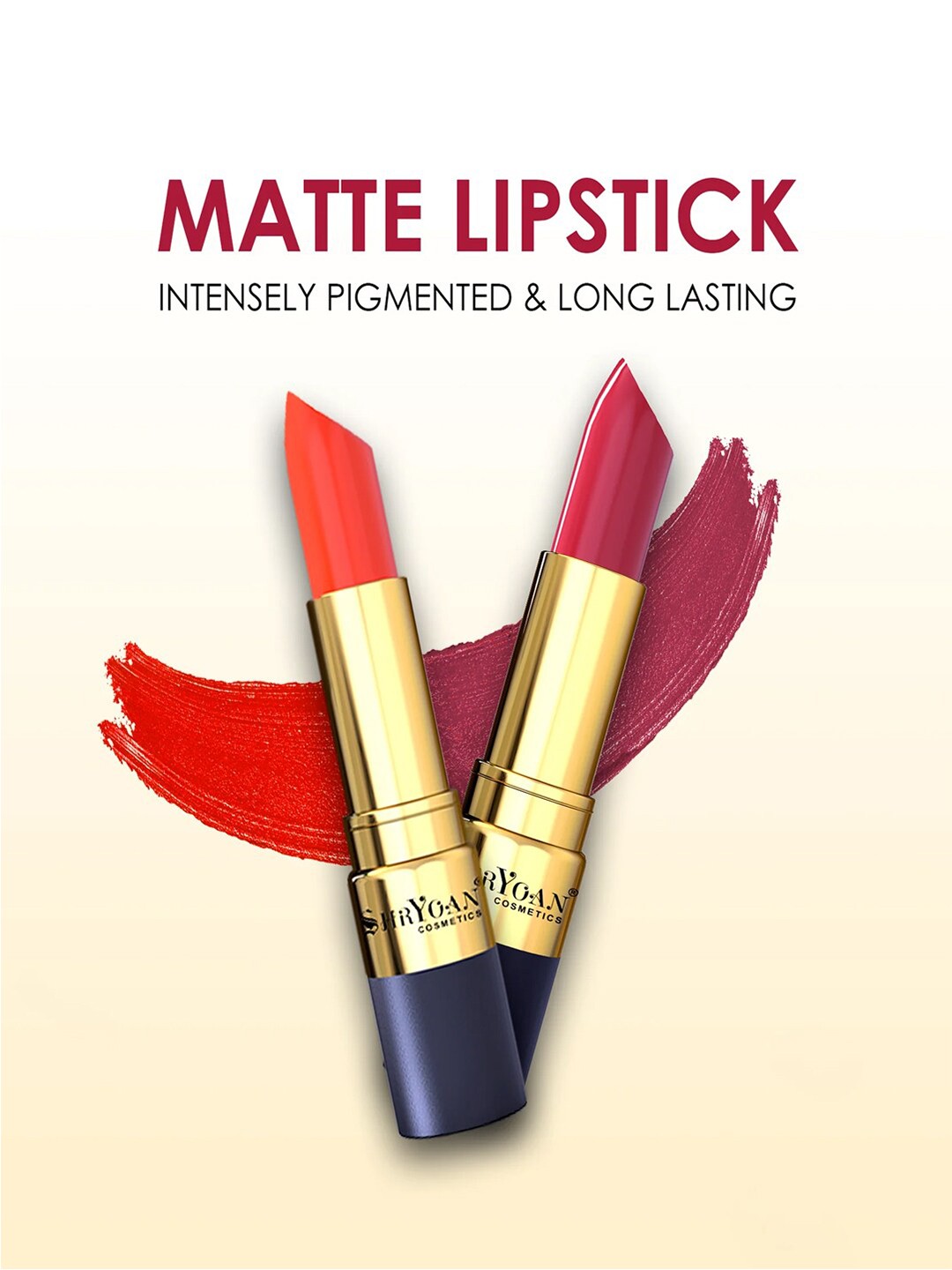 

SHRYOAN Set of 4 Creamy Matte Bullet Lipstick-Intense Red 01-Coffee 03-Fun 18-Chocolate 25, Multi