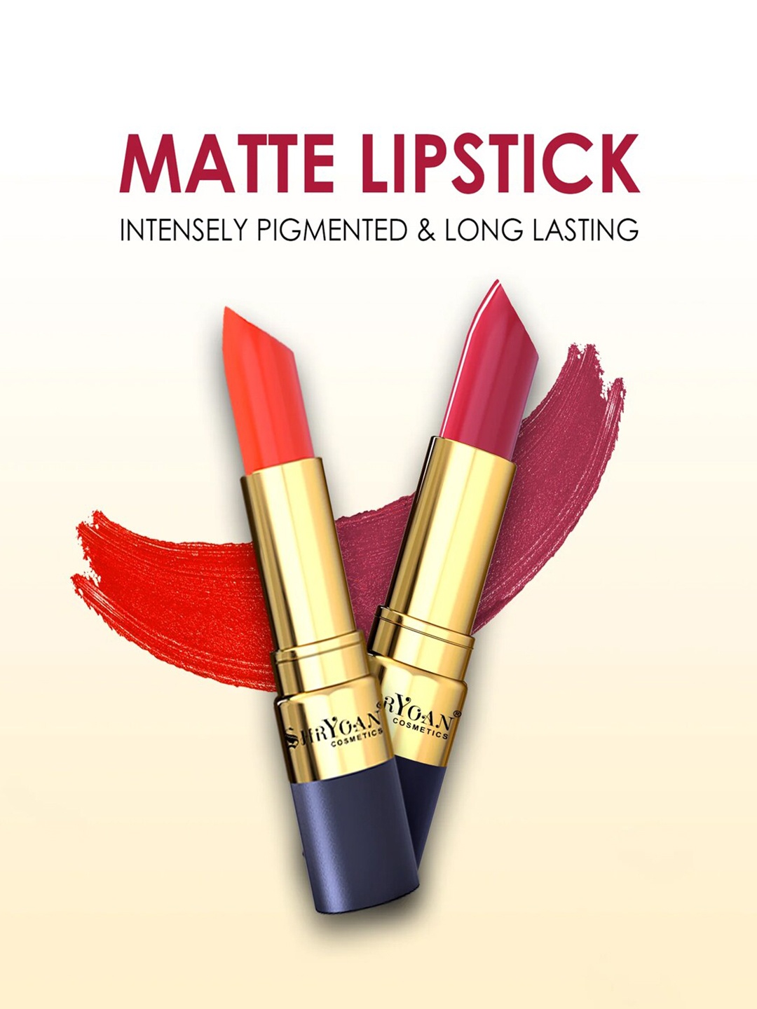 

SHRYOAN Set of 3 Creamy Matte Bullet Lipstick-Pinky 04-Warmth 10-Dessert 11, Multi