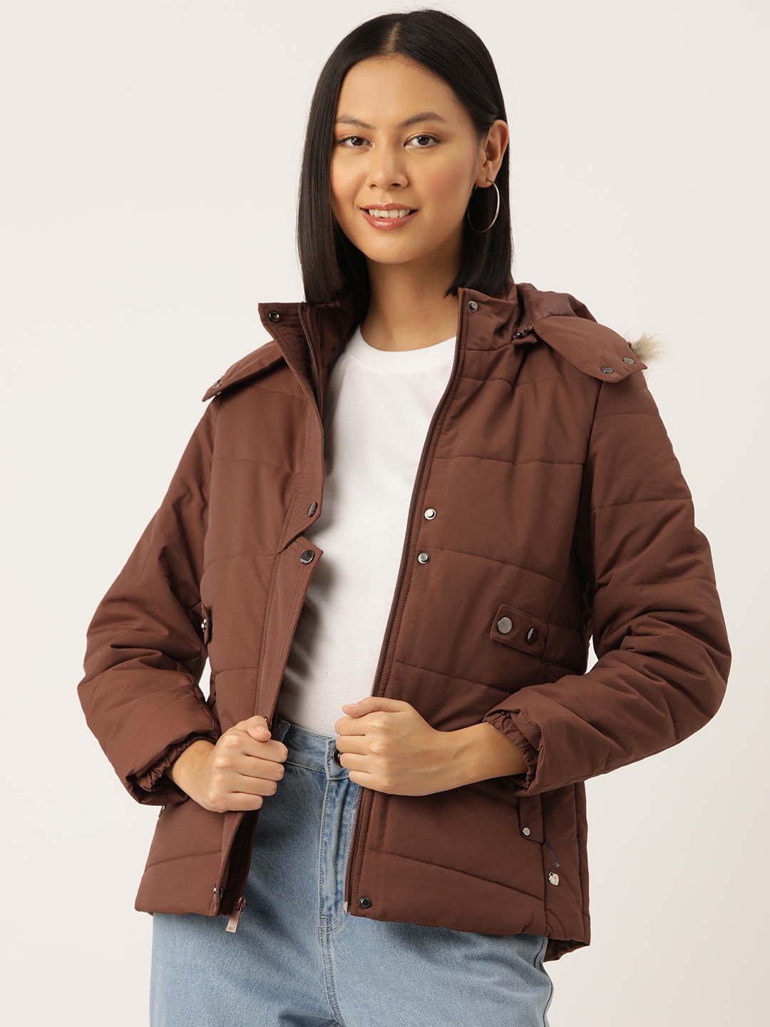 

Monte Carlo Quilted Jacket With Detachable Hood, Rust