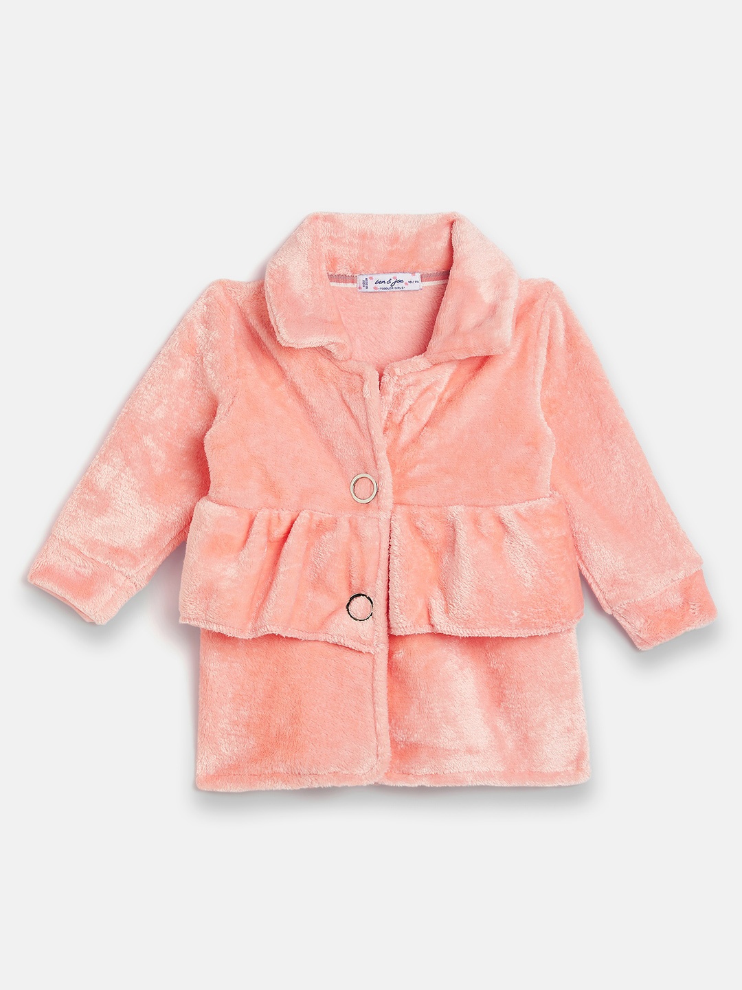 

Ben & Joe Girls Shirt Collar Woolen Cardigan Sweater, Pink