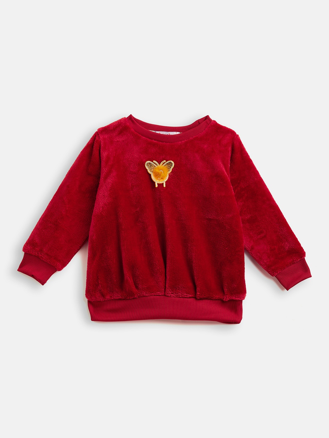 

Ben & Joe Girls Applique Woolen Pullover Sweater, Red