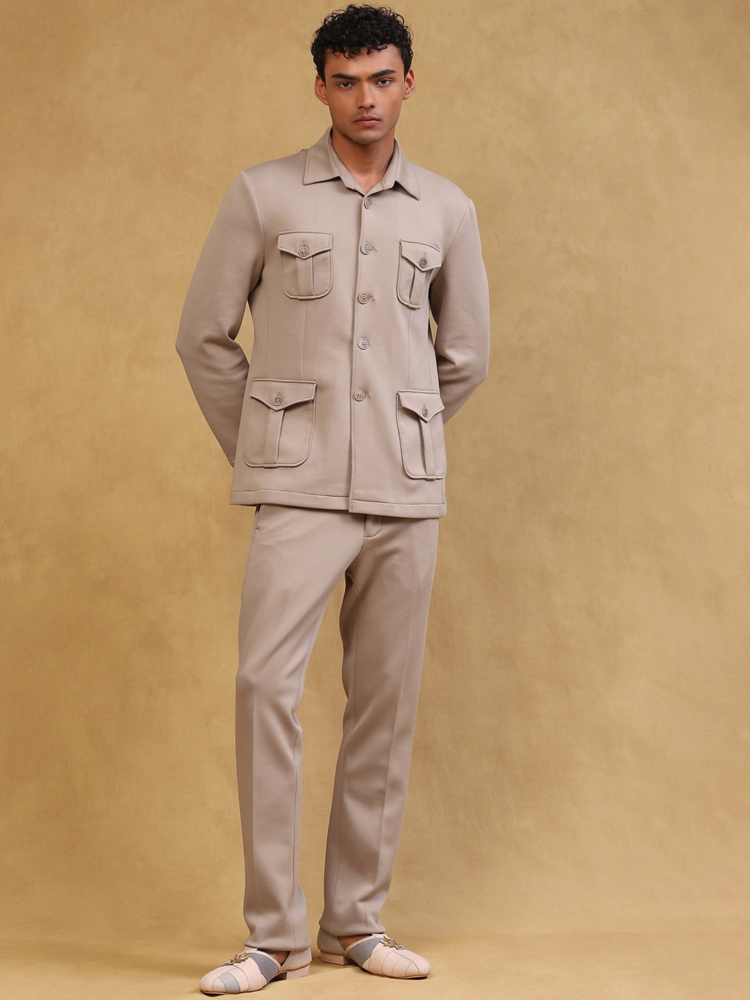 

Soniya g Shirt Collar Linen Shirt & Trousers, Beige