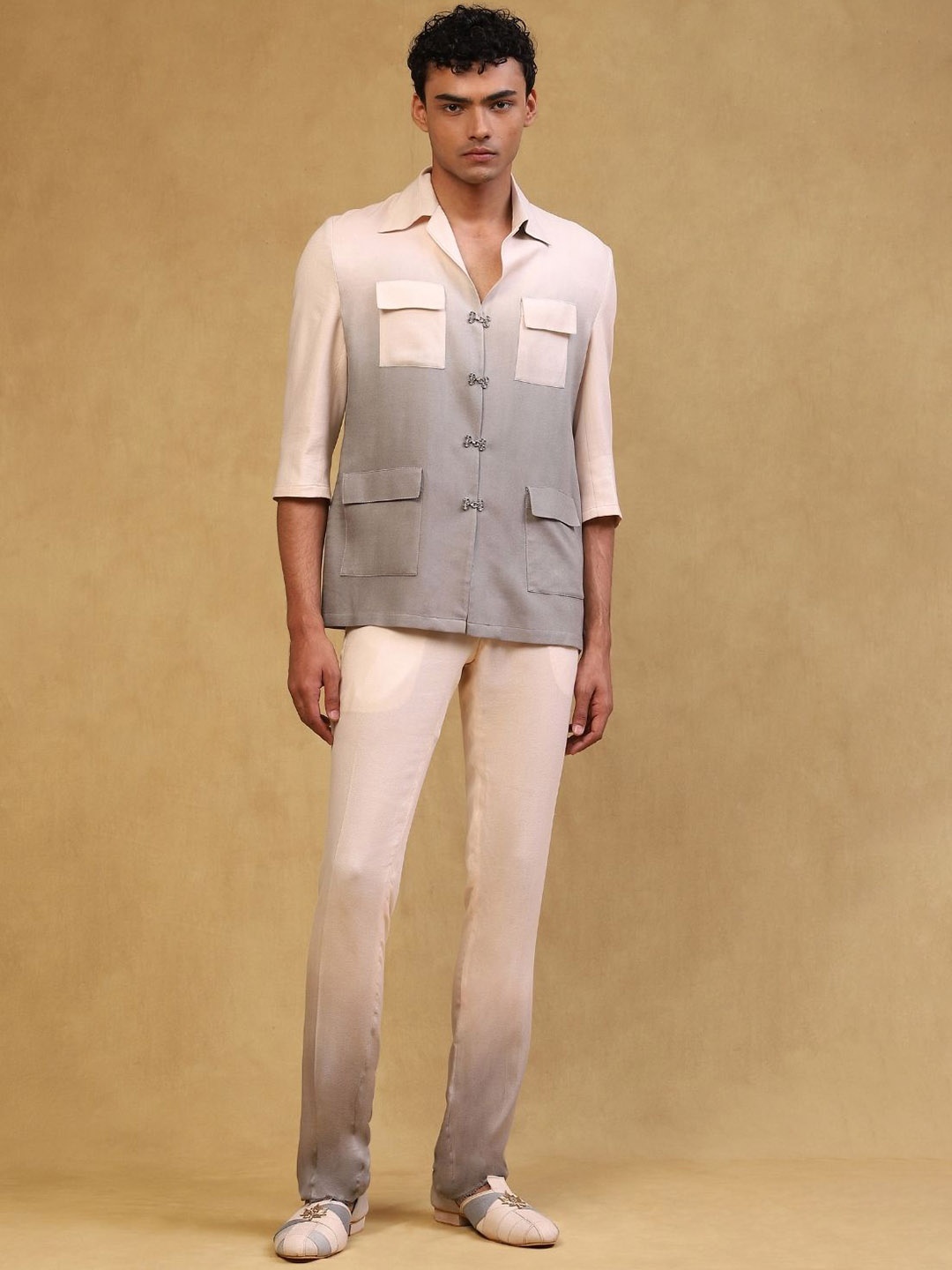 

Soniya g Ombre Pattern Linen Shirt & Trousers, Beige