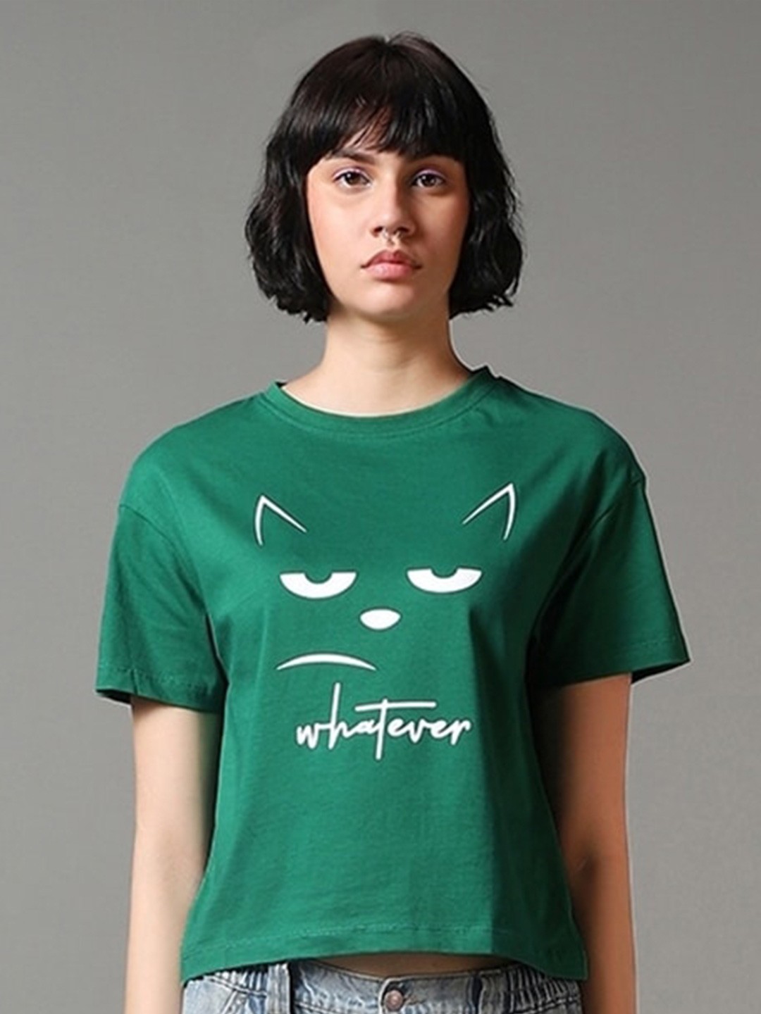

Bewakoof Graphic Printed Pure Cotton Tshirt, Green