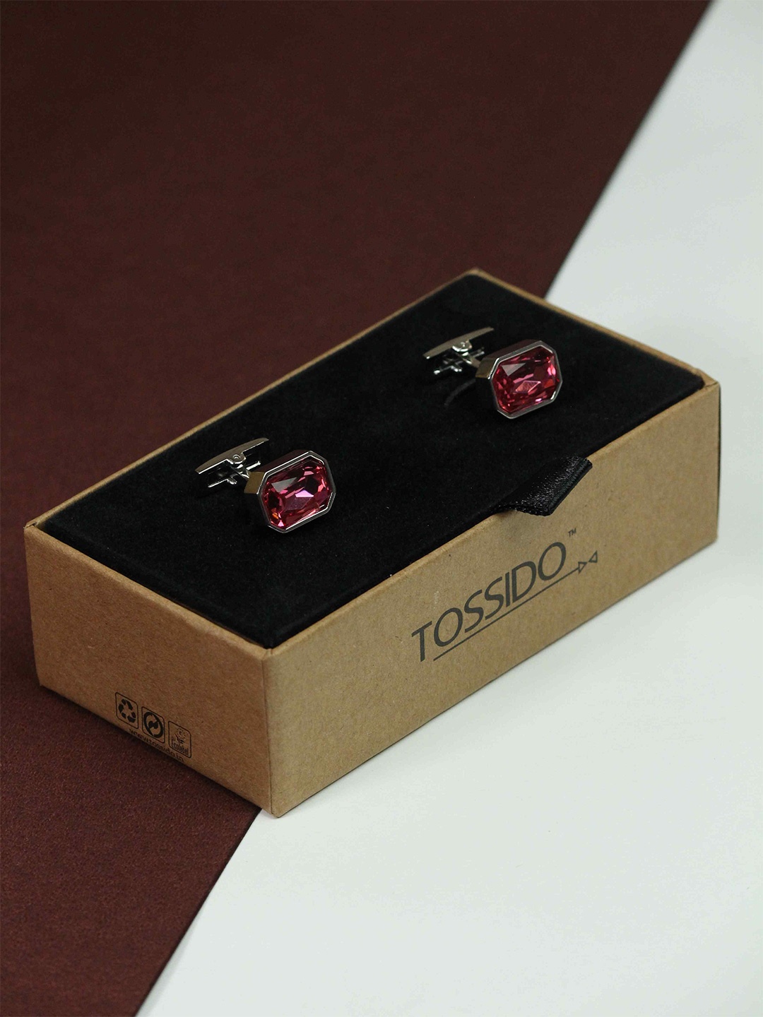 

Tossido Contemporary Cufflink, Pink