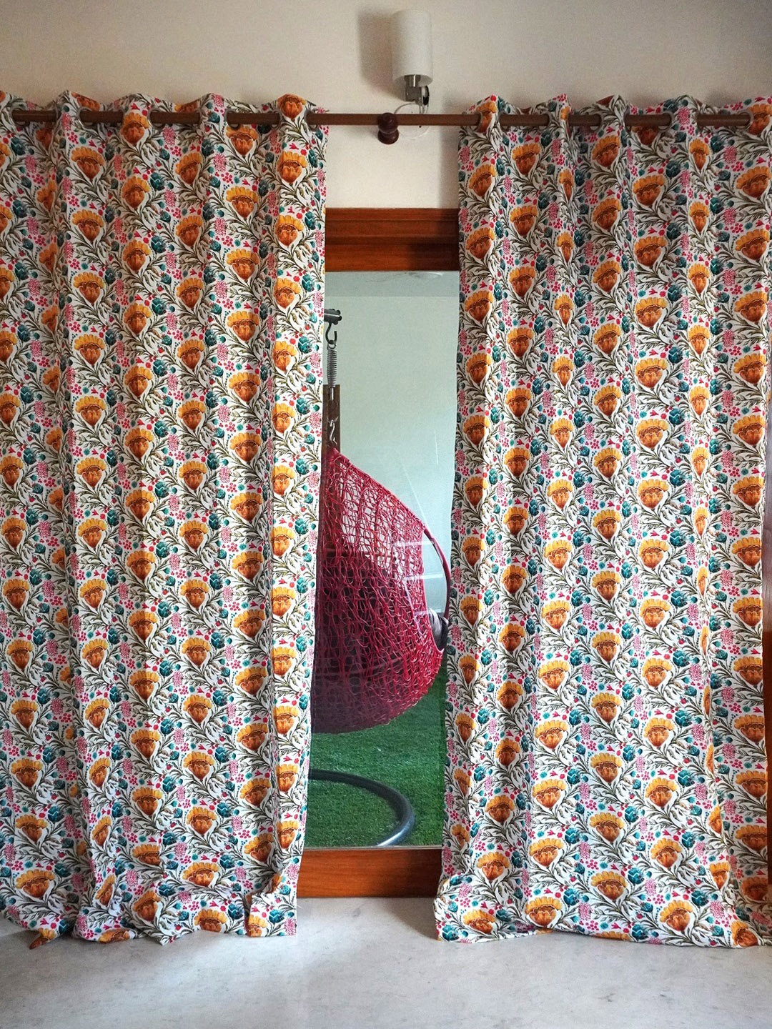 

TARA- Sparkling Homes White & Yellow Ethnic Motifs Window Curtain