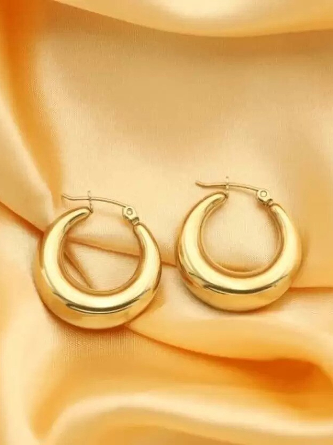 

KRYSTALZ Gold-Plated Stainless Steel Circular Hoop Earrings