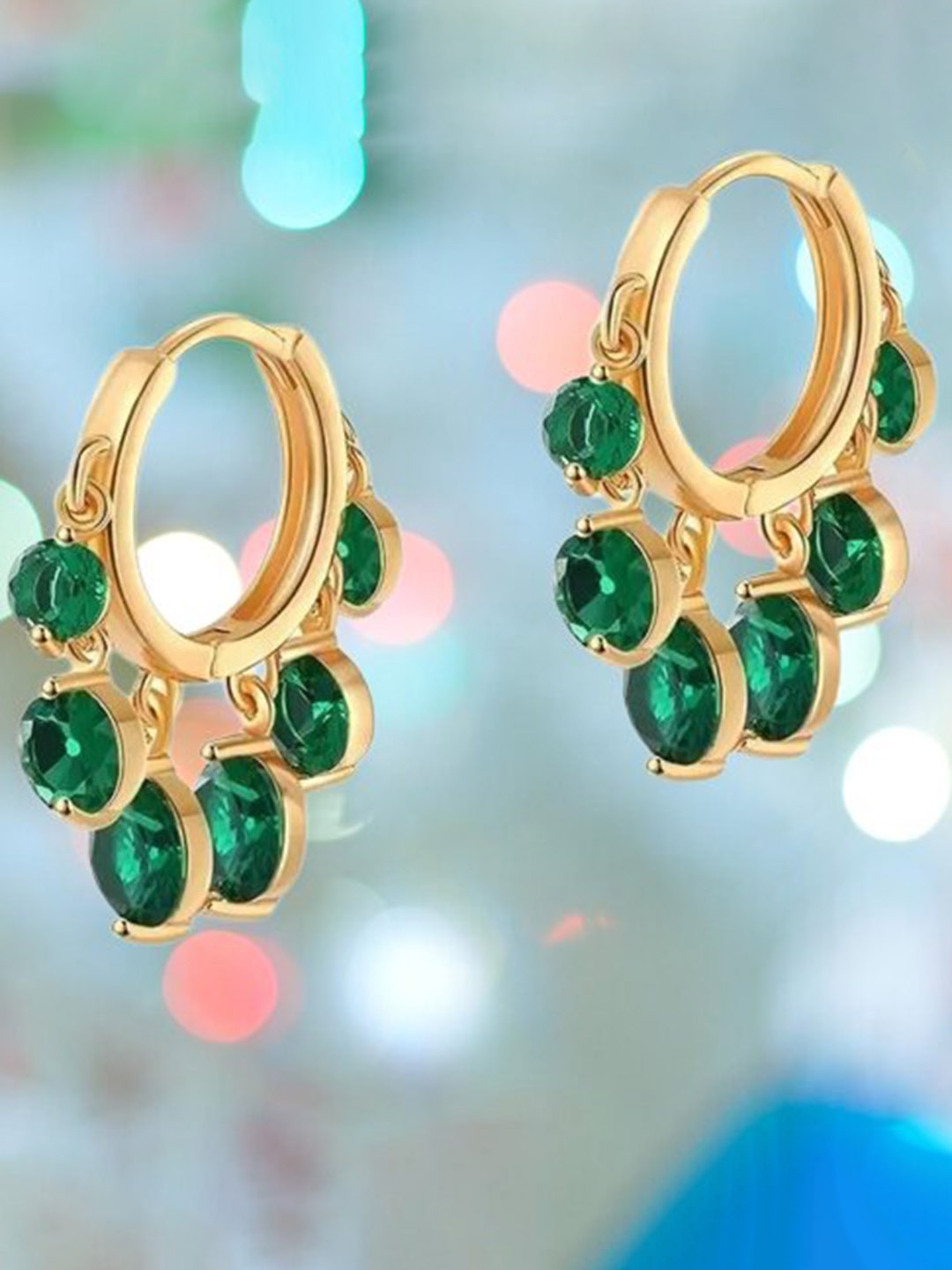 

KRYSTALZ Gold-Plated Contemporary Hoop Earrings