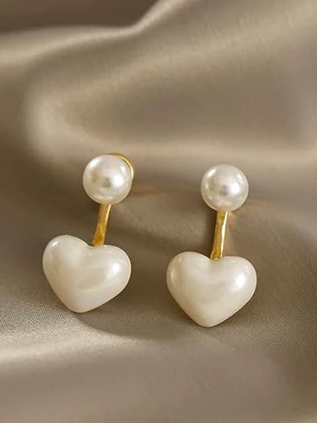 

KRYSTALZ Gold-Plated Heart Shaped Drop Earrings