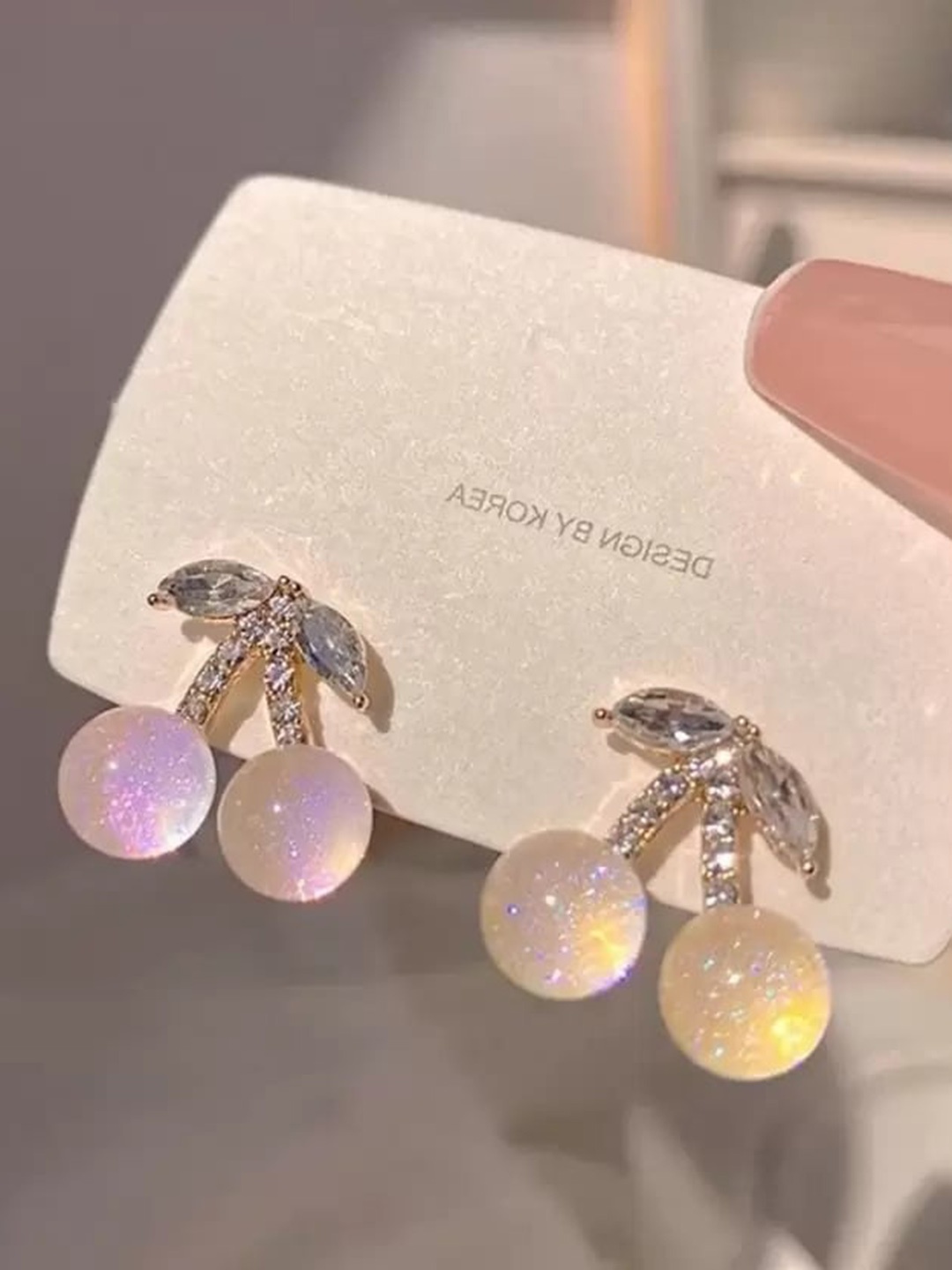 

KRYSTALZ Gold-Plated Contemporary Cherry Stud Earrings