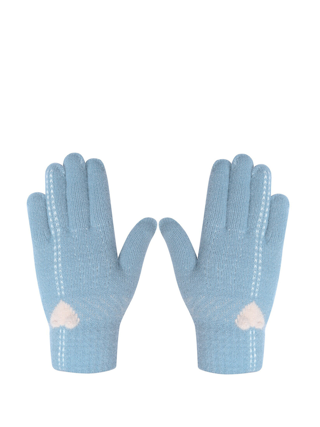 

LOOM LEGACY Women Woven Design Knitted Winter Acrylic Gloves, Blue