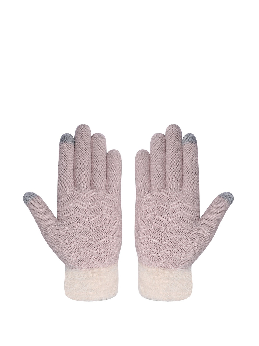 

LOOM LEGACY Women Winter Acrylic Woolen Solid Design Hand Gloves, Lavender